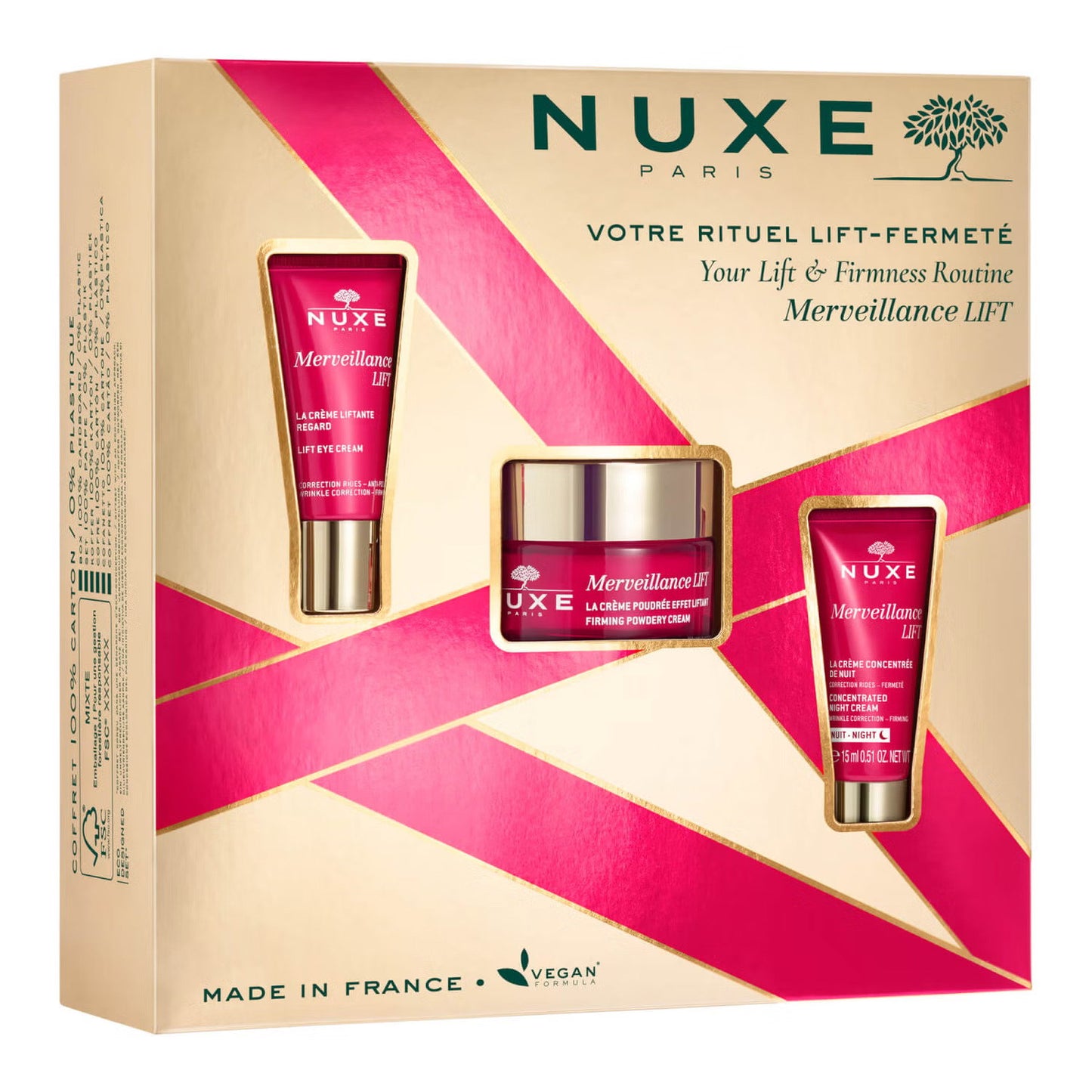Set Nuxe: Merveillance Expert, Lifting, Cream, For Face, 50 ml + Merveillance Lift, Vegan, Lifting, Eye Cream