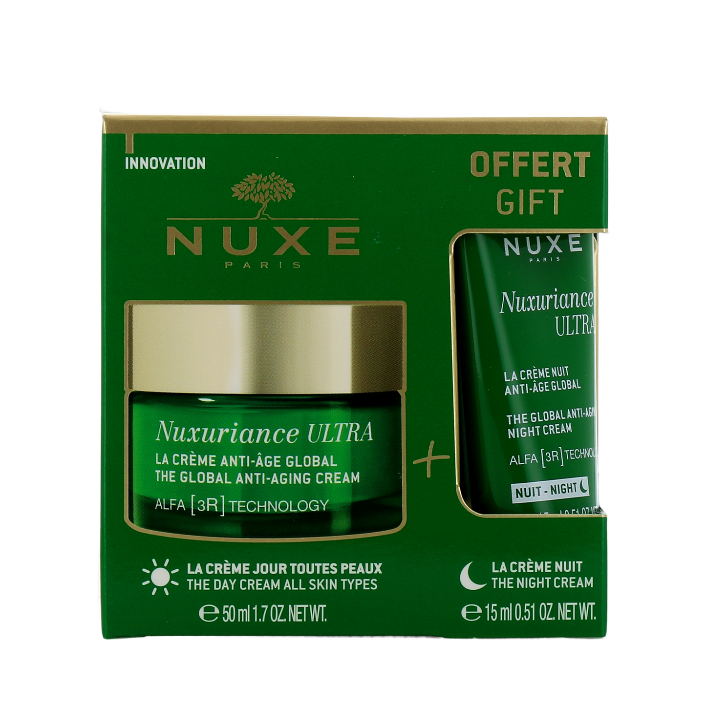 Set Nuxe: Nuxuriance Ultra, Anti-Ageing, Cream, For Face, 50 ml + Nuxuriance Ultra, Anti-Ageing, Night, Cream
