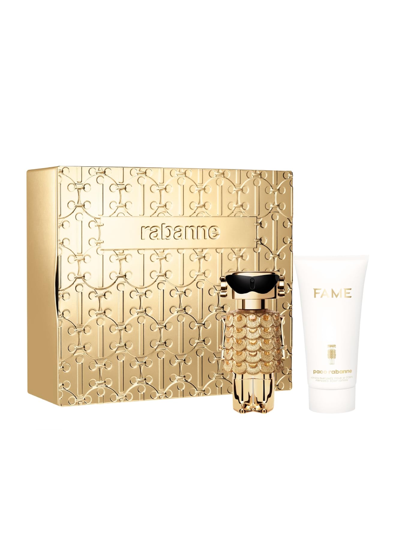 Set Paco Rabanne: Fame Intense, Eau De Parfum, For Women, 50 ml + Fame Intense, Hydrating, Body Lotion, 75 ml