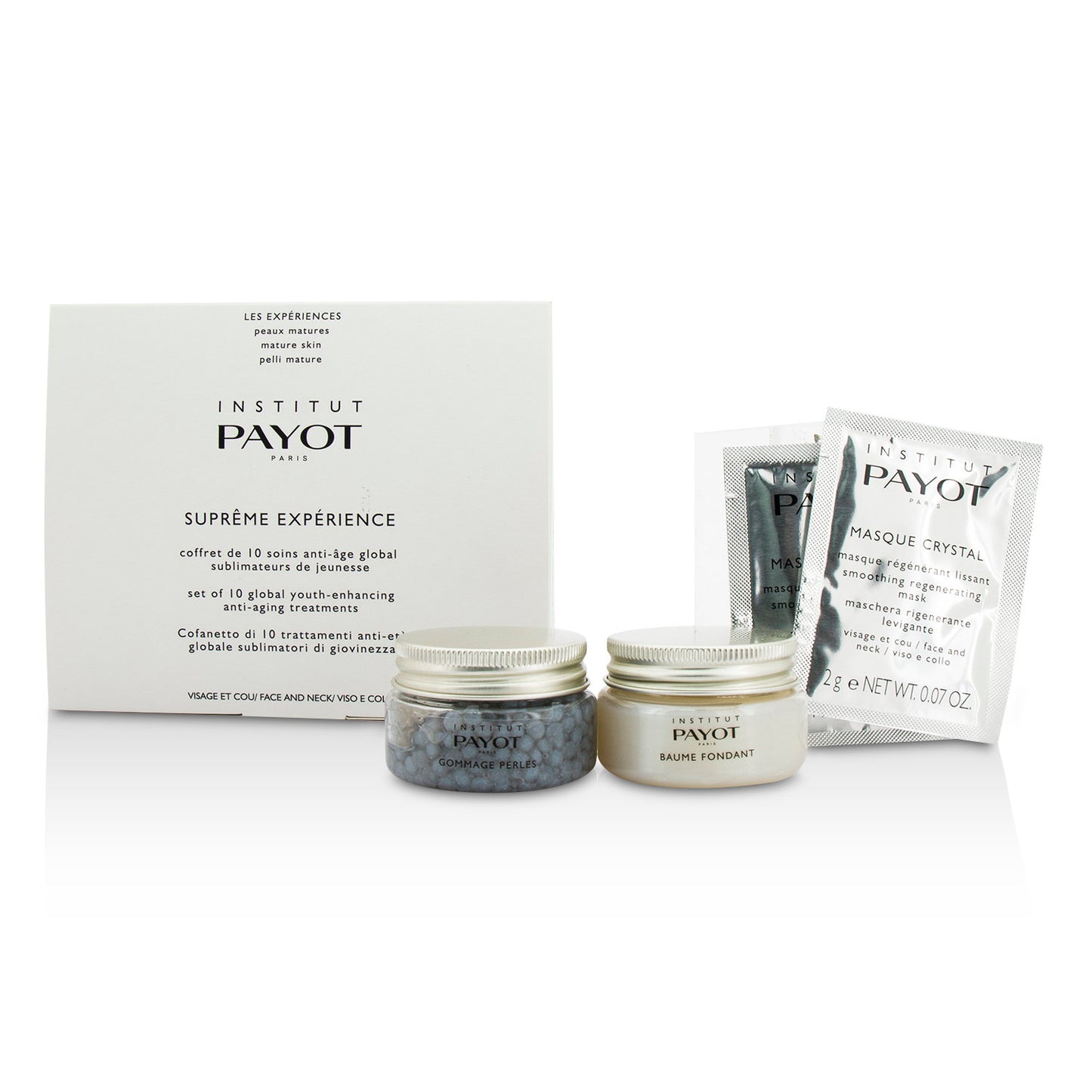 Pro Box Le Supreme Set Payot: Baume Fondant, Balm, For Face, 30 g + Crystal, Powder Mask, For Face, 10 pcs, 2 g + Gommage Perles, Serum Capsules, For Face, 30 g