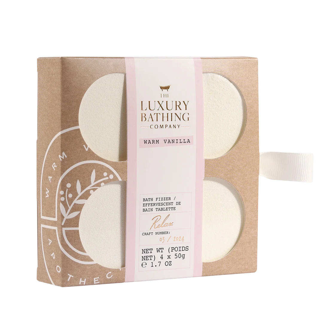 Set, The Luxury Bathing Company, Warm Vanilla, Bath Bomb, 4 pcs, 50 g