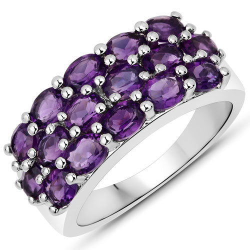 8.32 Carat Genuine Amethyst .925 Sterling Silver Jewelry Set
