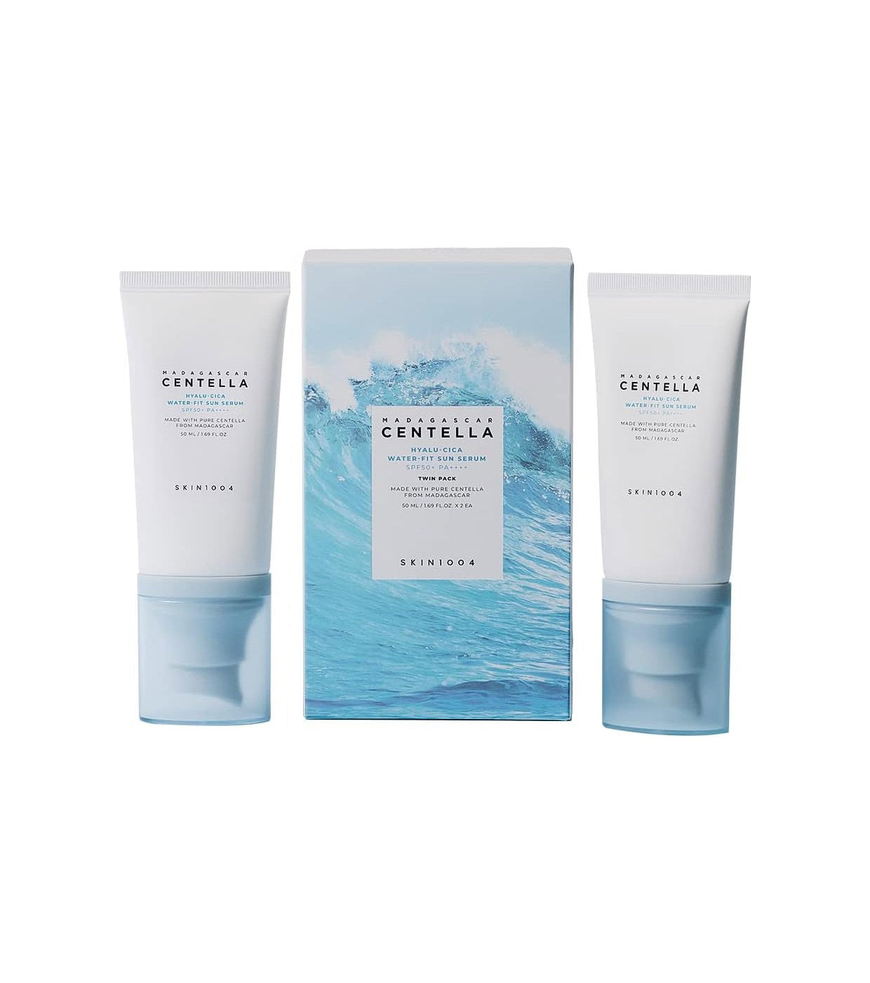 Set Duo, Skin1004, Hyalu-Cica, Hydrating & Protecting, Before Sun Exposure, Serum, For Face, SPF 50, 2 pcs, 100 ml