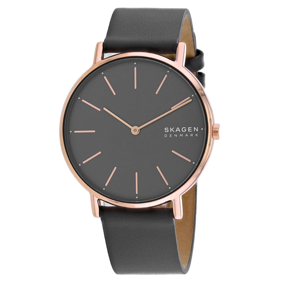 Skagen Women's Signatur Watch 38mm Grey Dial Leather Strap
