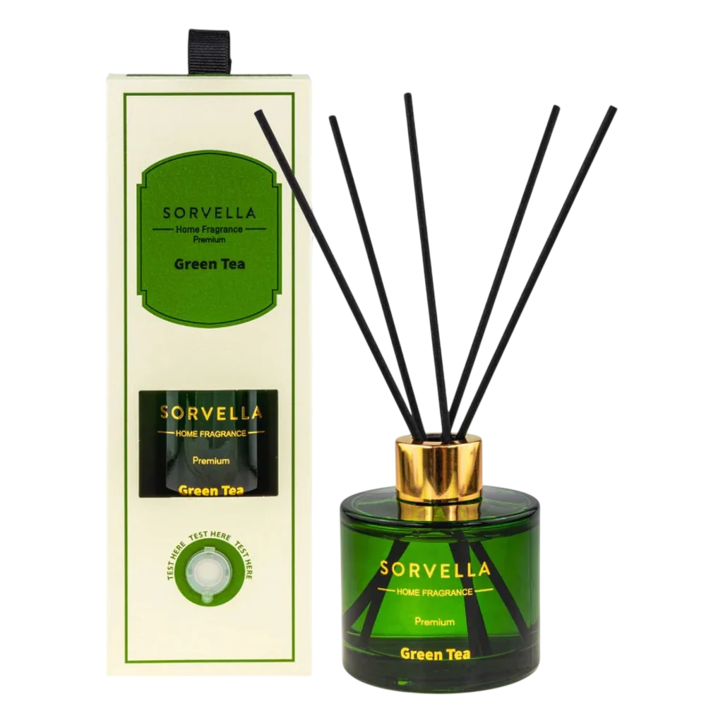 Sorvella, Green Tea, Fragrance Sticks, Aroma Reed Diffuser, Green, 120 ml