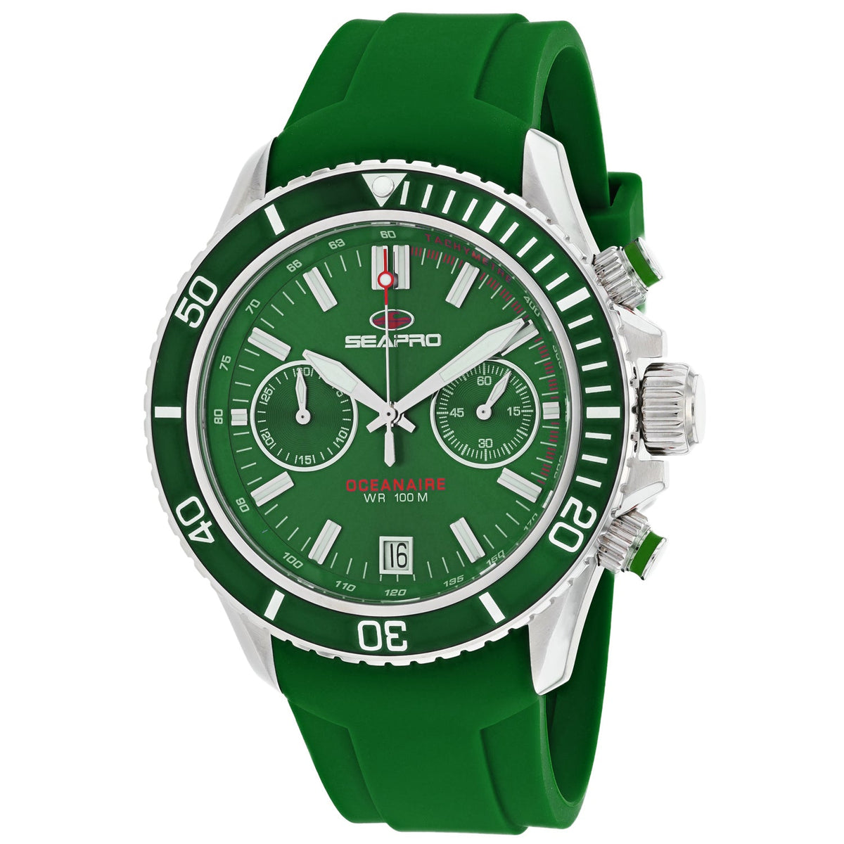 Seapro Men's Thrash Watch 45mm Green Dial Silicone Strap