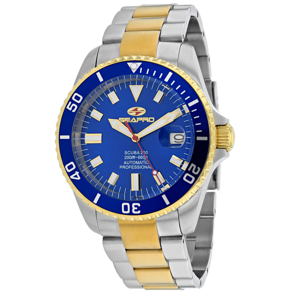 Seapro Men's Scuba 200 Watch 44mm Blue Dial Silver Bracelet (Ref. SP4327)