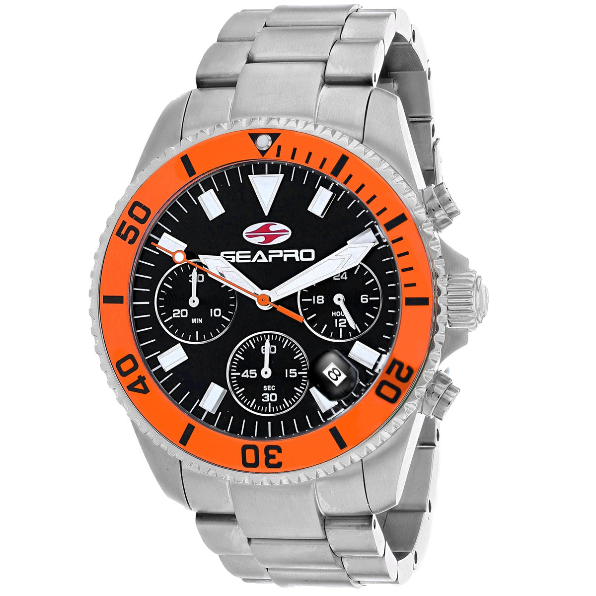 Seapro Men's Scuba 200 Watch 43mm Black Dial Silver Bracelet (Ref. SP4353)