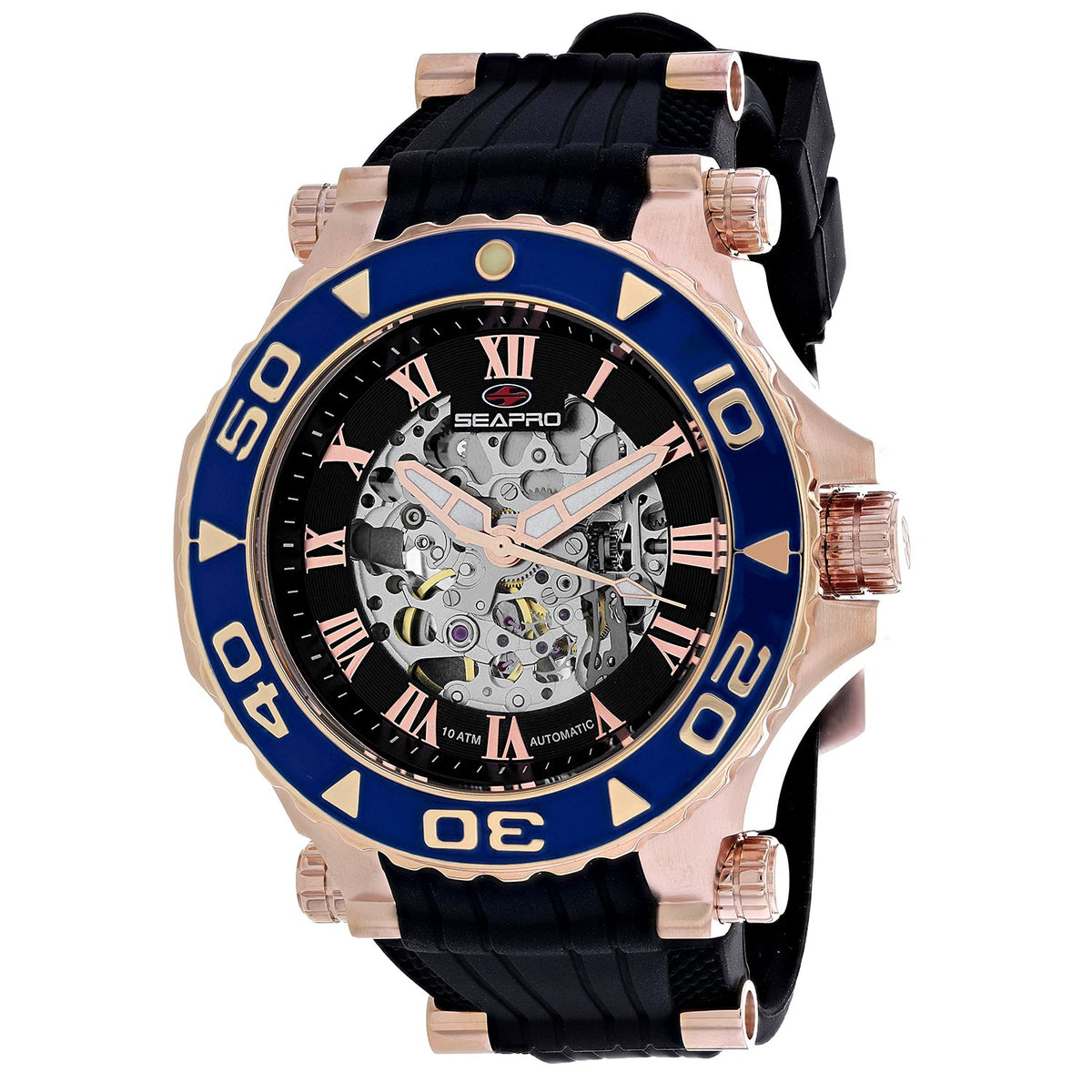 Seapro Men's Seaway Watch 50mm Black Dial Rubber Strap (Ref. SP7755)