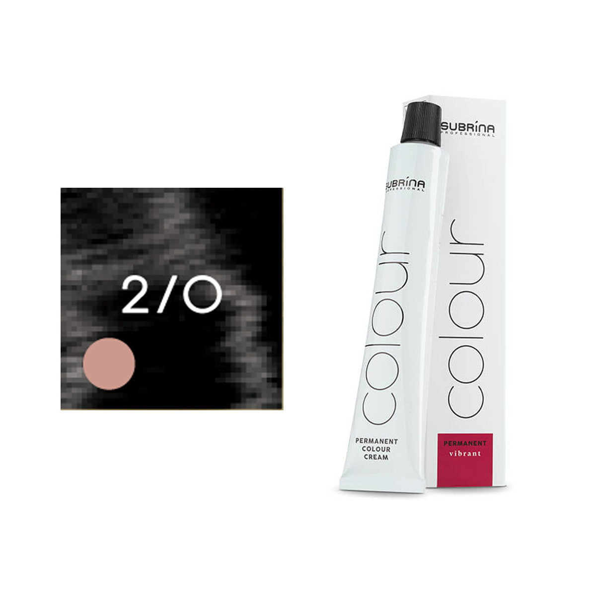 Subrina Professional, Essential Colour, Permanent Hair Dye, 2/0 Black, 100 ml