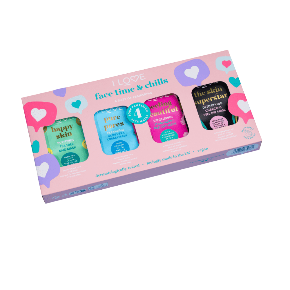 Time & Chills Set I Love: Beautiful Peeling, Peeling, Sheet Mask, For Face, 10 ml + Skin Superstar