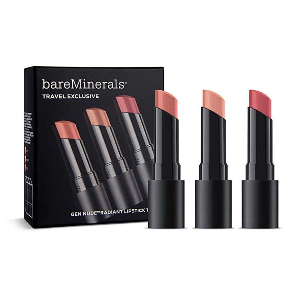 Travel Exclusive Set BareMinerals: Gen Nude Radiant, Cocoa, Cream Lipstick, Infatuation, 3.35 g + Gen Nude