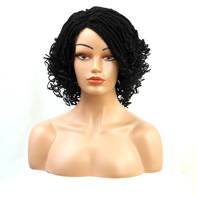 10" Short Dreadlock Wig | Afro Curly Twist | Faux Locs Braids | Heat Resistant | Black Women