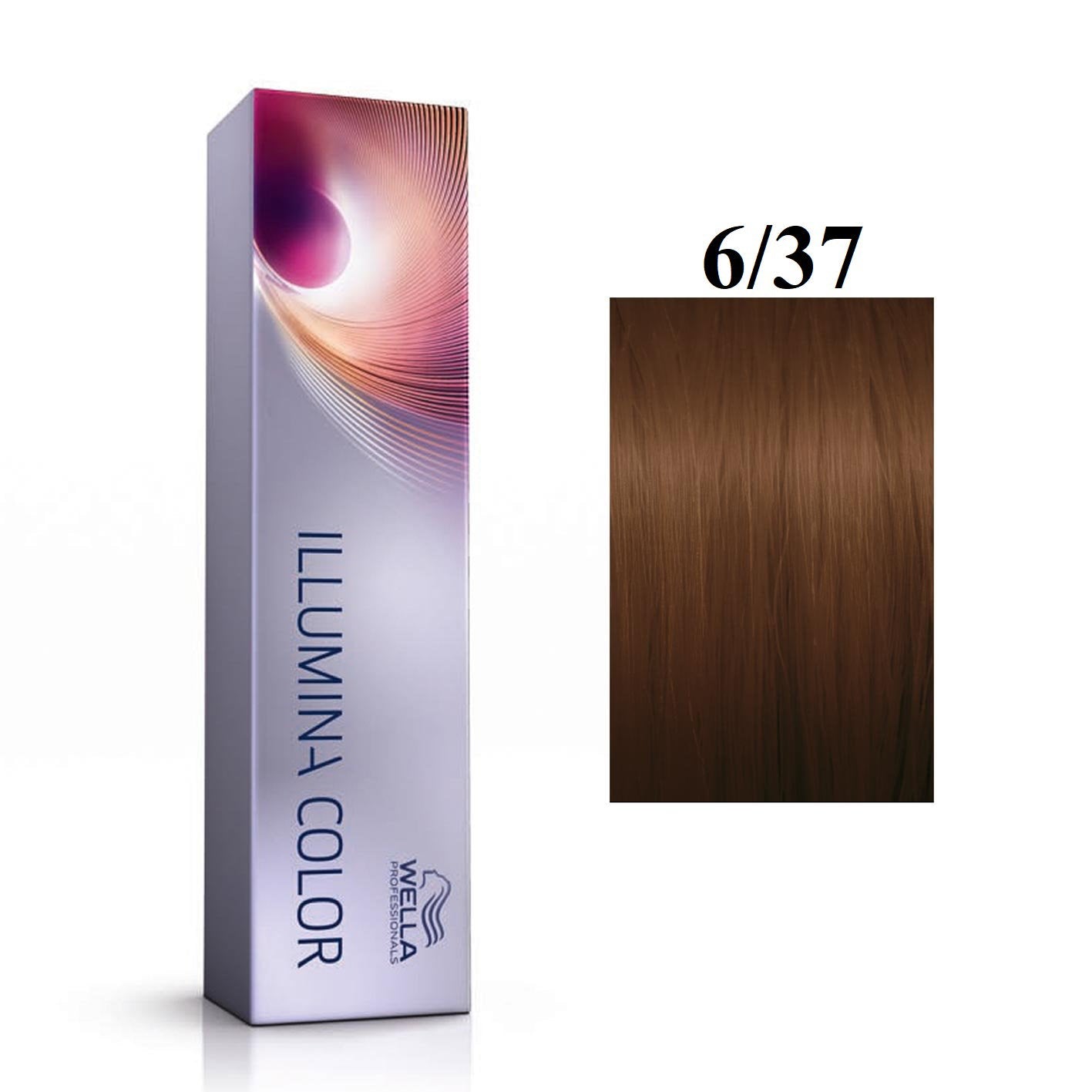 Wella Professionals, Illumina Color, Permanent Hair Dye, 6/37 Dark Blonde Golden Chestnut, 60 ml
