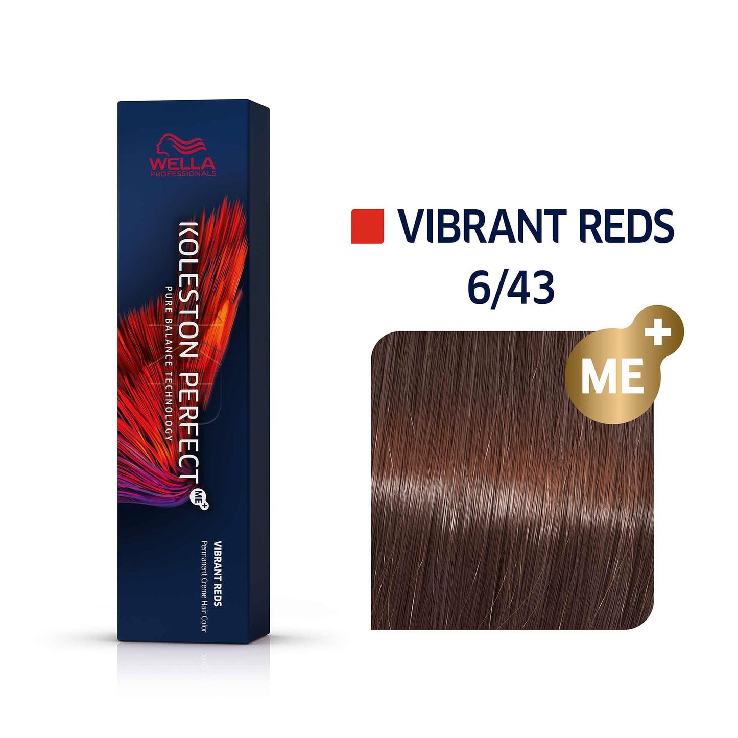 Wella Professionals, Koleston Perfect Me+, Permanent Hair Dye, 6/43 Dark Blonde Golden Red, 60 ml - view 4