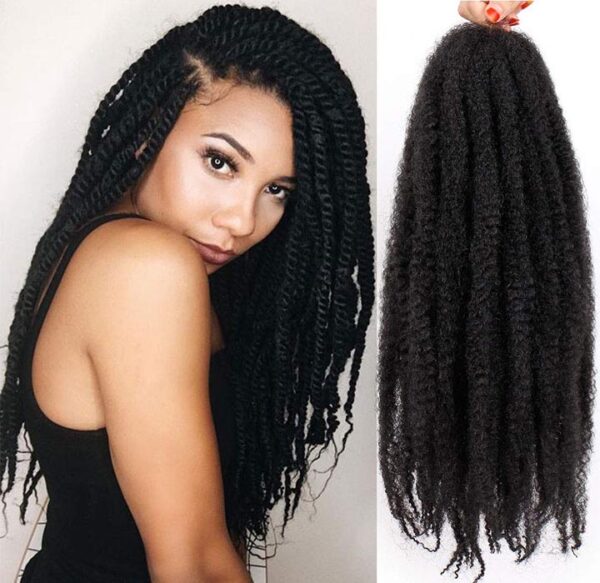 18" Marley Hair for Braids | Afro Kinky Ombre Braiding Hair | Kanekalon Extensions | 30 Strands/Pack - Luxegan