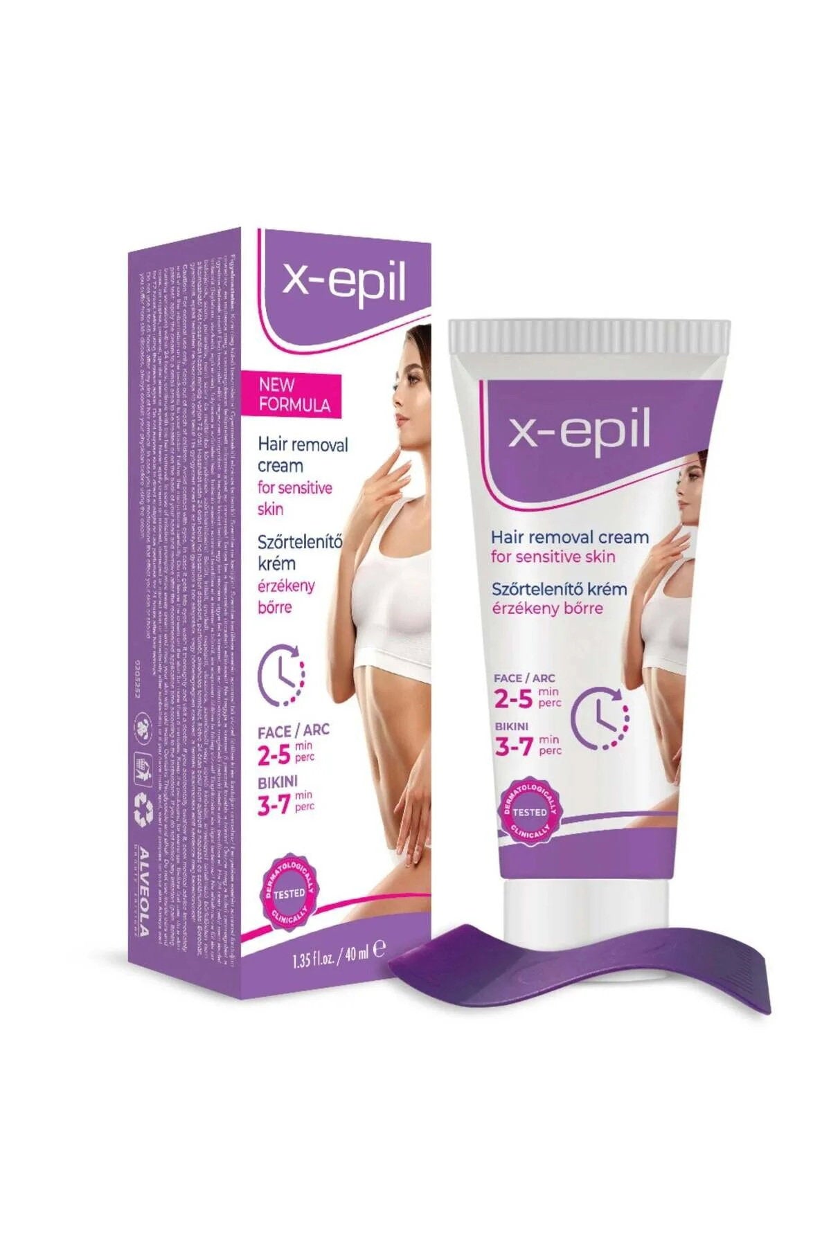 X-Epil, X-Epil, Silky Finish, Hair Removal Cream, For Sensitive Skin, For Underarms & Bikini Area, 40 ml