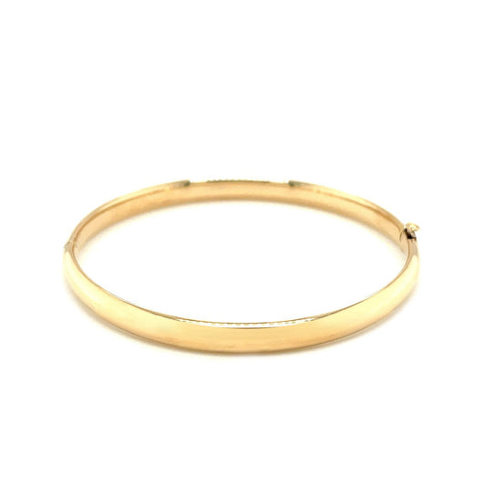 Esclava infantil de oro amarillo de 14k, diseño abovedado pulido