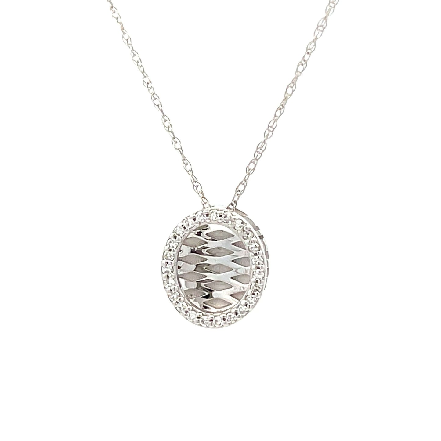 Colgantes de moda de oro blanco de 14K con diamantes naturales de 0,08 ct