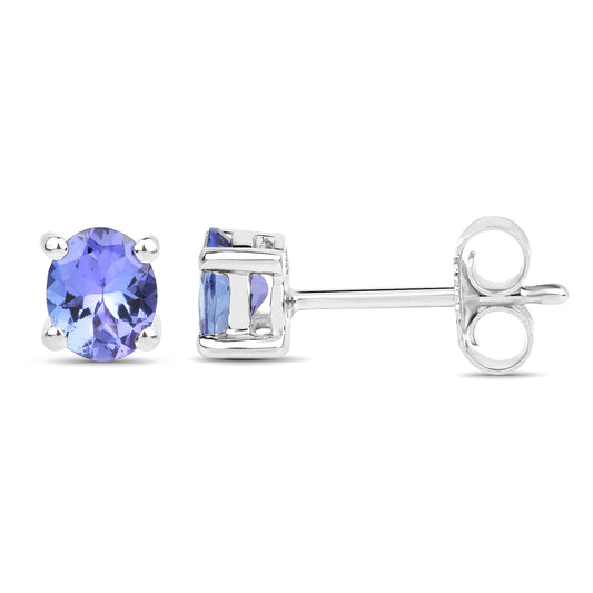 0.66 Carat Genuine Tanzanite .925 Sterling Silver Earrings - view 2