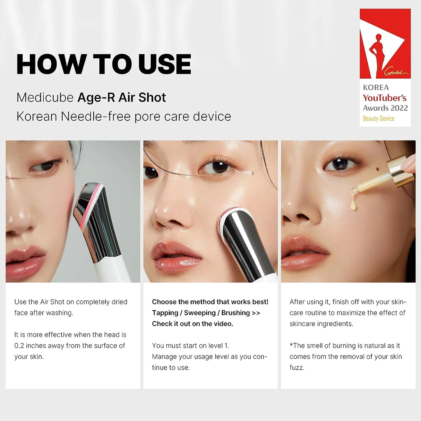 Age-R ATS Air Shot - Microneedling Pore Tightening Skin Care Device for Enhanced Absorption, Pore Refinement, and Smoother Skin Texture