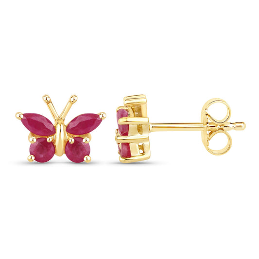 0.63 Carat Genuine Ruby .925 Sterling Silver Earrings - view 2