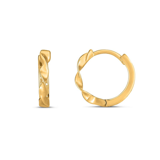 Arracadas trenzadas de oro amarillo de 14k