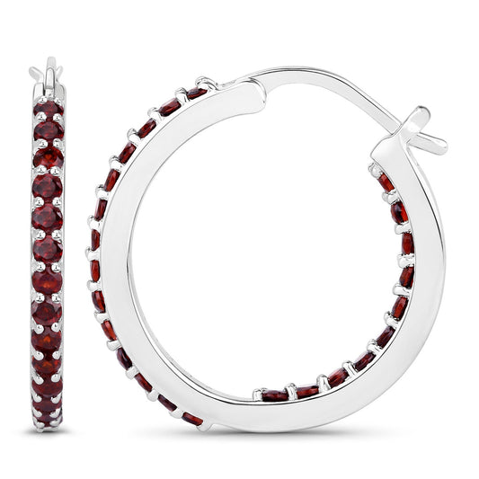 1.92 Carat Genuine Garnet .925 Sterling Silver Earrings - view 2