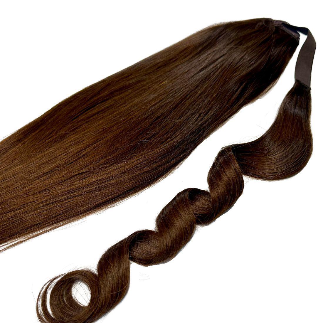 Dark Brown 100% Human Hair Ponytail Extension Luxegan