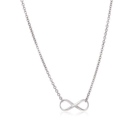 Collar de plata de ley con símbolo de infinito