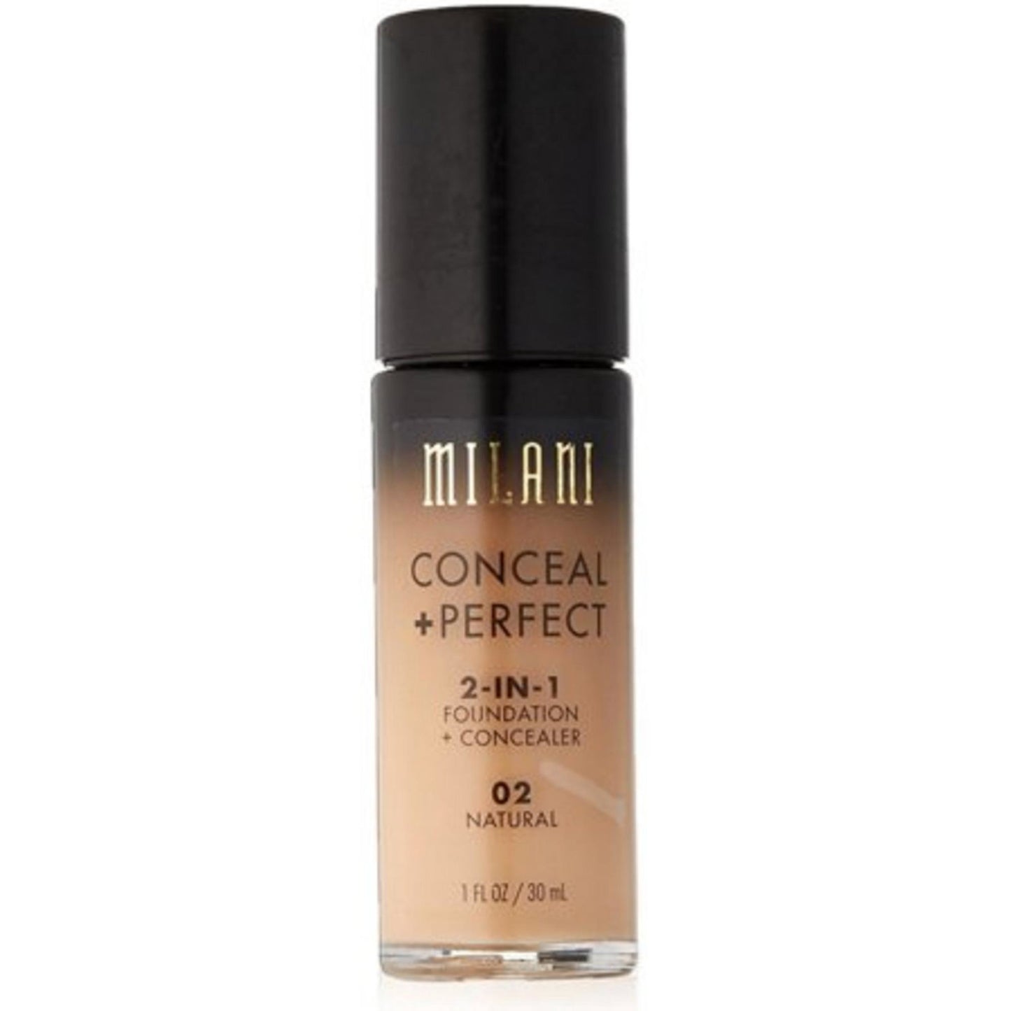 Milani, Conceal + Perfect, Liquid Foundation & Concealer 2-In-1, 02, Natural, 30 ml
