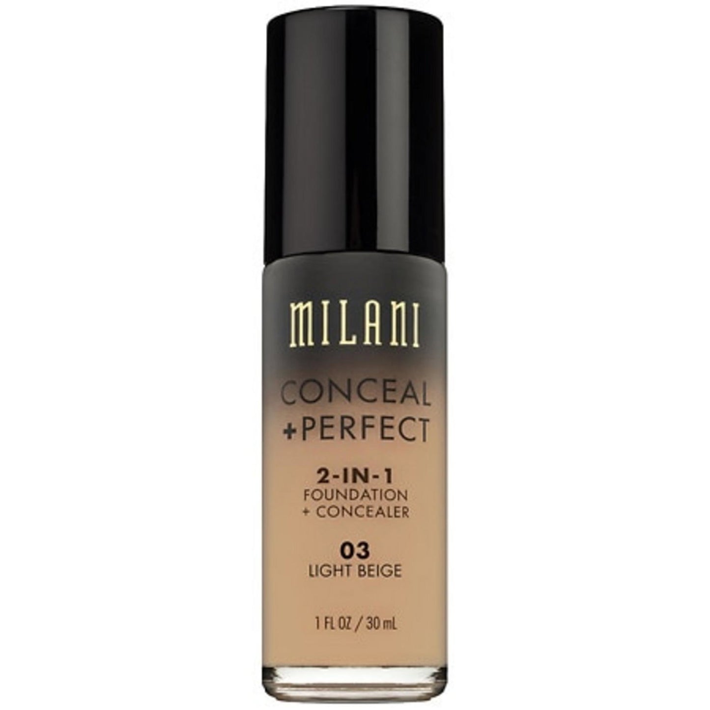 Milani, Conceal + Perfect, Liquid Foundation & Concealer 2-In-1, 03, Light Beige, 30 ml