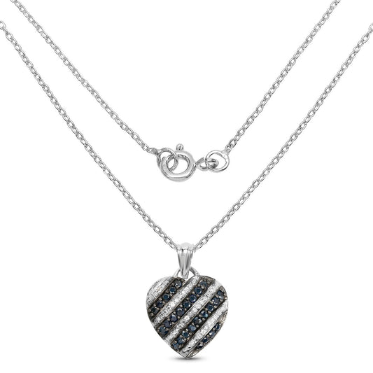 Colgante de plata de ley .925 con zafiro azul genuino de 1,55 quilates y topacio blanco
