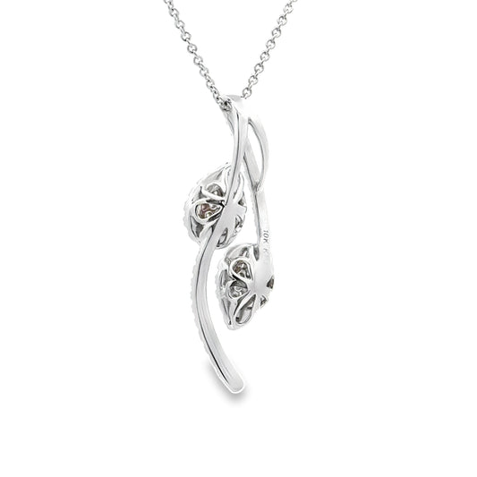 Colgantes de moda de diamante de 0,50 ct de oro blanco de 10 kt