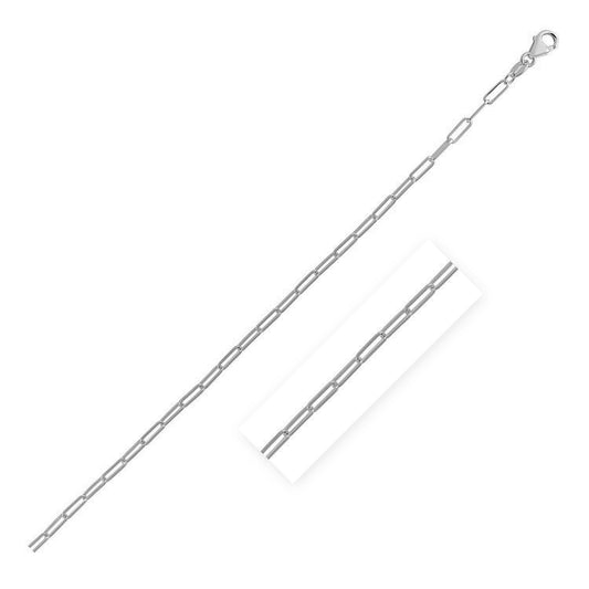 Cadena Delicada de Eslabones Alargados de Oro Blanco de 14K (2.1mm)
