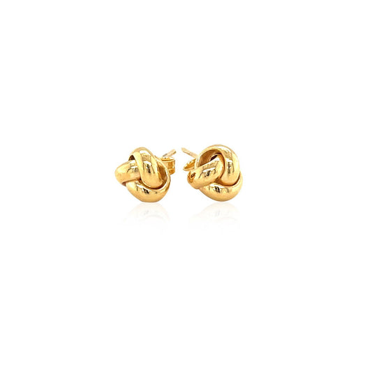 Aretes con nudo de amor de oro amarillo de 10k