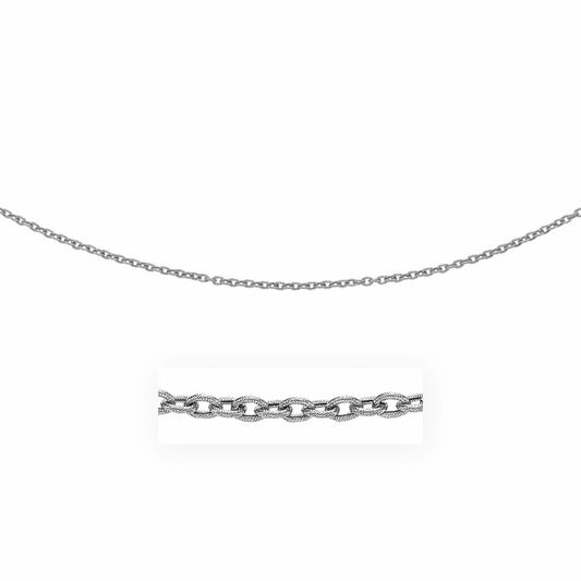 Cadena de oro blanco de 14k de 3,5 mm con eslabones texturizados