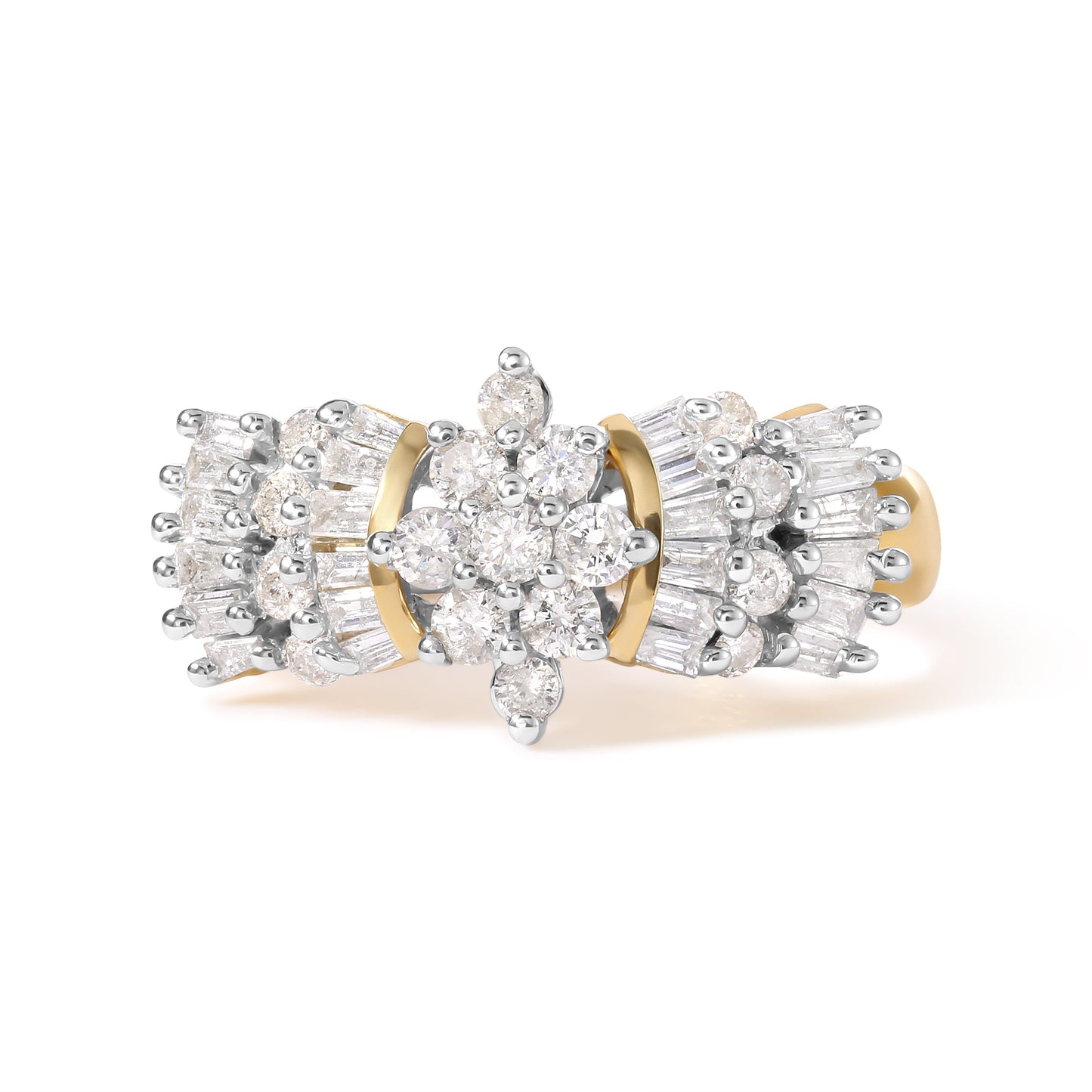 Anillo de oro amarillo de 10K con forma de estrella de diamante de 1,00 Cttw (color H-I, claridad I1-I2) - Talla 7
