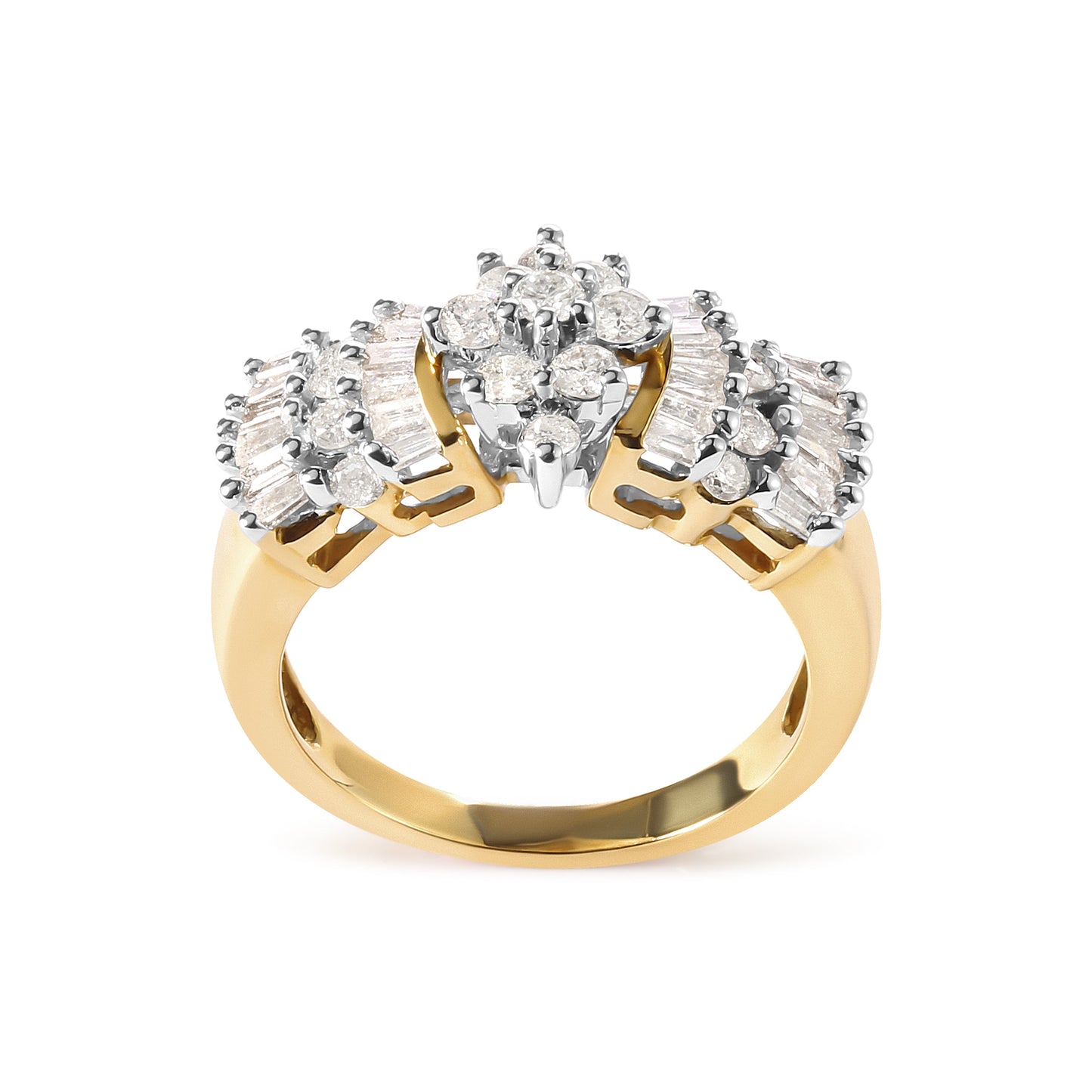 Anillo de oro amarillo de 10K con forma de estrella de diamante de 1,00 Cttw (color H-I, claridad I1-I2) - Talla 7