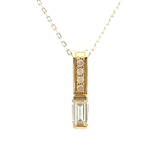 Colgantes de moda de diamante de circonita de 0,06 ct, oro amarillo de 10 kt