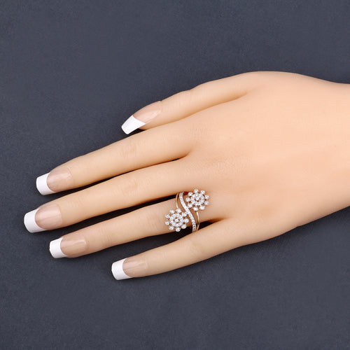Anillo de oro amarillo de 14K con diamante blanco auténtico de 0.56 quilates (color E-F, claridad SI1-SI2)