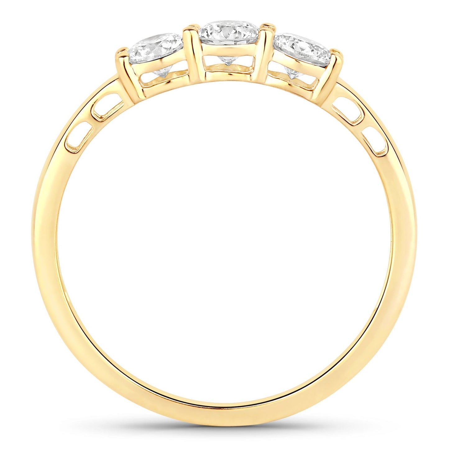 Anillo de oro amarillo de 14 quilates con diamante genuino de laboratorio cultivado de 0,51 quilates