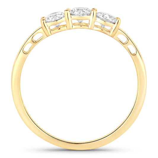 Anillo de oro amarillo de 14 quilates con diamante genuino de laboratorio cultivado de 0,51 quilates