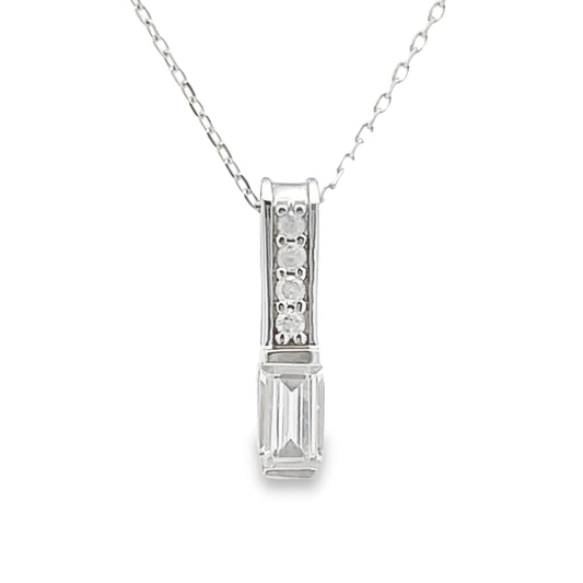 Colgantes de moda de diamante circonita de .06ct en oro blanco de 10kt