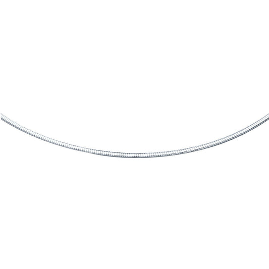 Cadena estilo Omega clásica de oro blanco de 14k (2 mm)