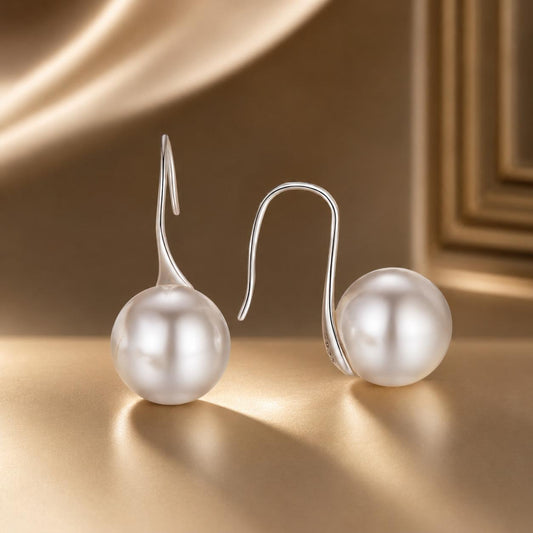 925 Sterling Silver Earrings with Quality Shell Pearl - view 2