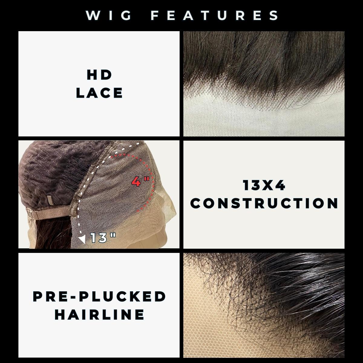 Deep Wave 13x4 HD Lace Front Human Hair Wig Luxegan
