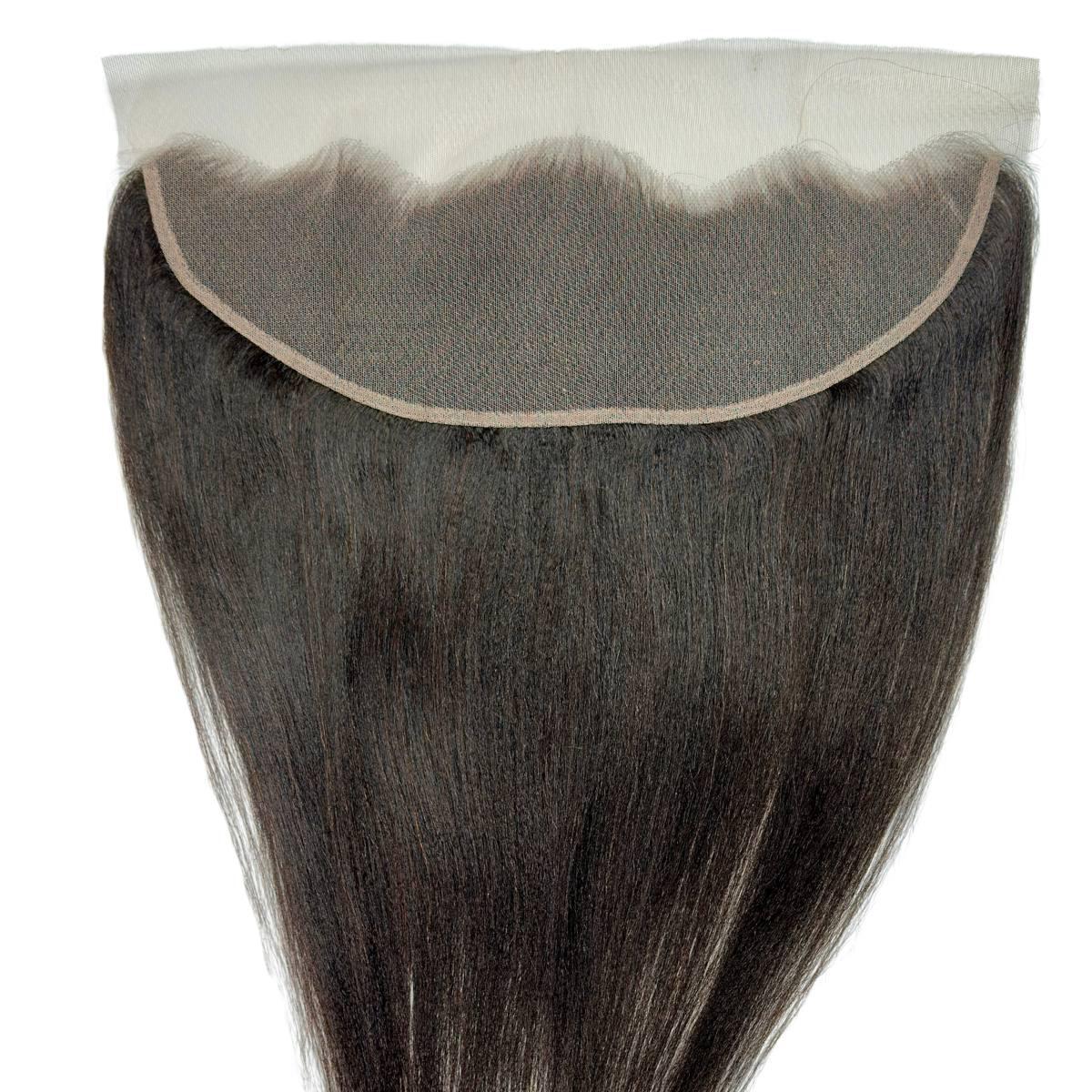 Yaki Straight 13x4 Transparent Lace Human Hair Frontal Luxegan