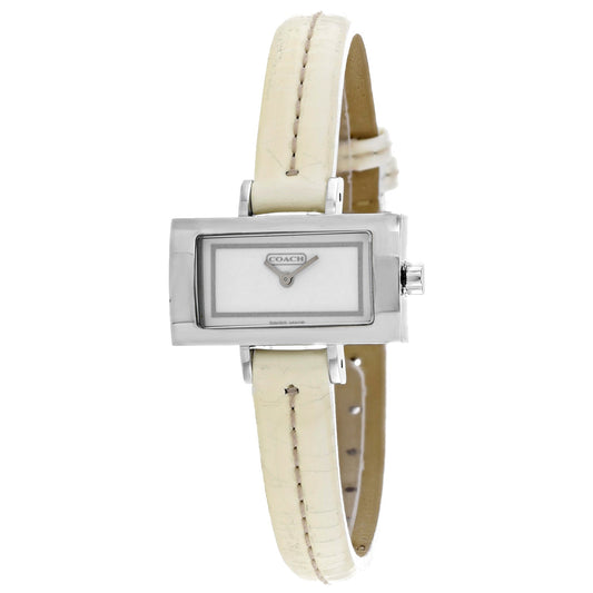 Coach Cuero Beige Esfera Blanca para Mujer