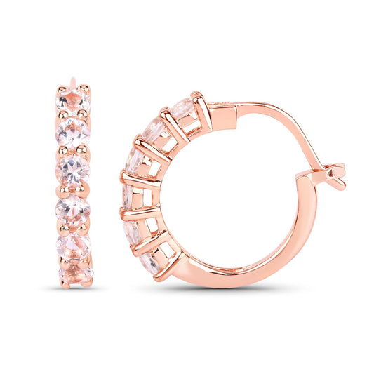 1.08 Carat Genuine Morganite .925 Sterling Silver Earrings - view 2